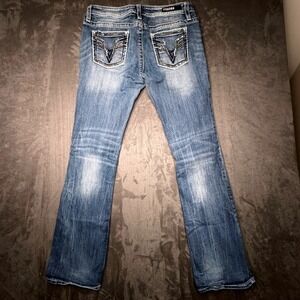 Vigoss Jeans Slim Boot Cut Womens 31X34 Classic Fit Flap Pocket Embellished Y2K